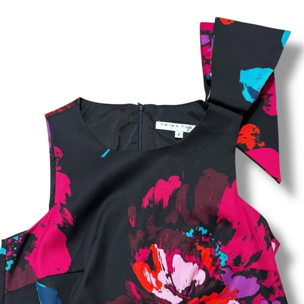 Trina Turk Hanai Sleeveless Floral Tailored Dress Size 2 Bright Chic - Picture 8 of 9